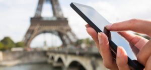 Using phone near Eiffel Tower