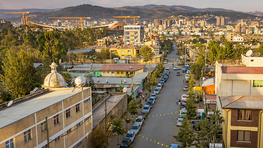 Aerial view of Addis Ababa, Ethiopia