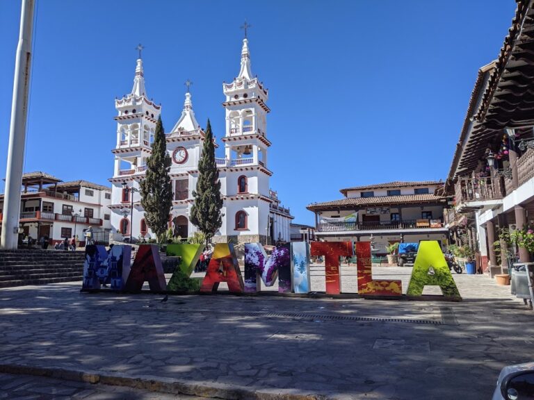 Mazamitla central plaza and Parroquia de San Cristobal