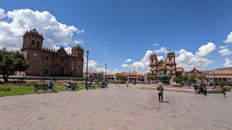 a large plaza lined by churches